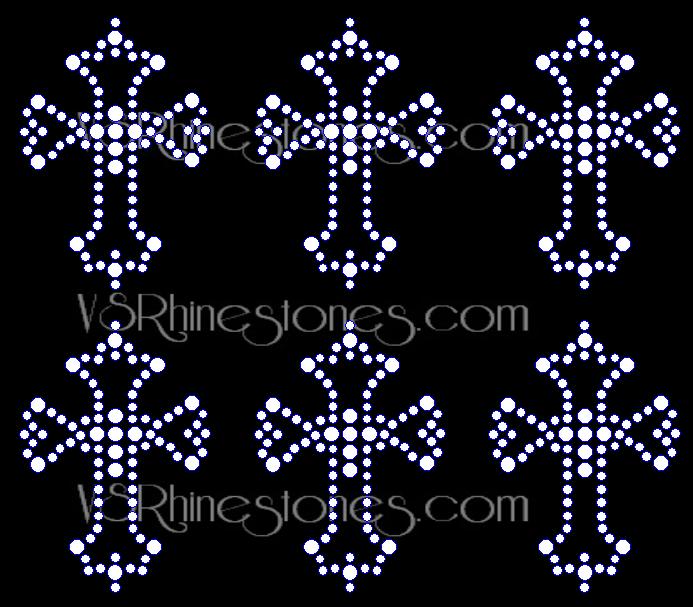 Divine Mini Cross Rhinestone Transfers set of 6